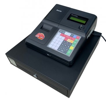 Sam4s ER-285M Cash Register. Used model shown