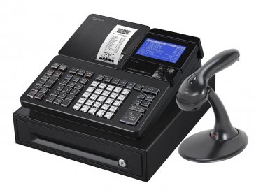 cash register machine with scanner